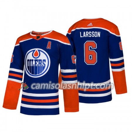 Camisola Edmonton Oilers Adam Larsson 6 Adidas 2018-2019 Alternate Authentic - Homem